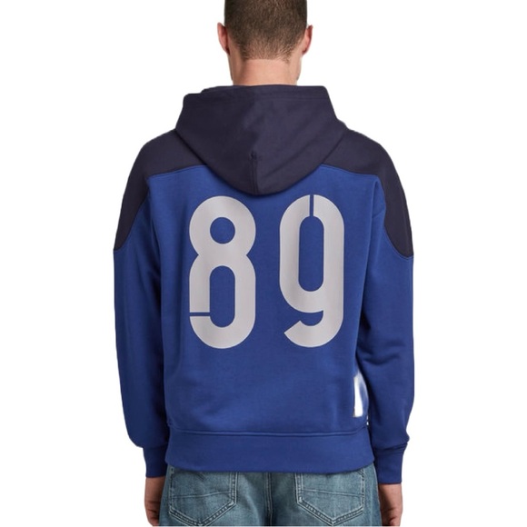 G-Star Raw 89 Logo Block Hoodie, Blue, Loose Fit, Men’s Size Small - Picture 9 of 9
